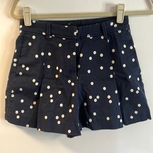 J. Crew High Wasted Indigo Polkadot Short